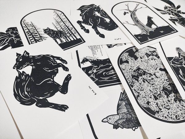 A range of A4 illustrative prints